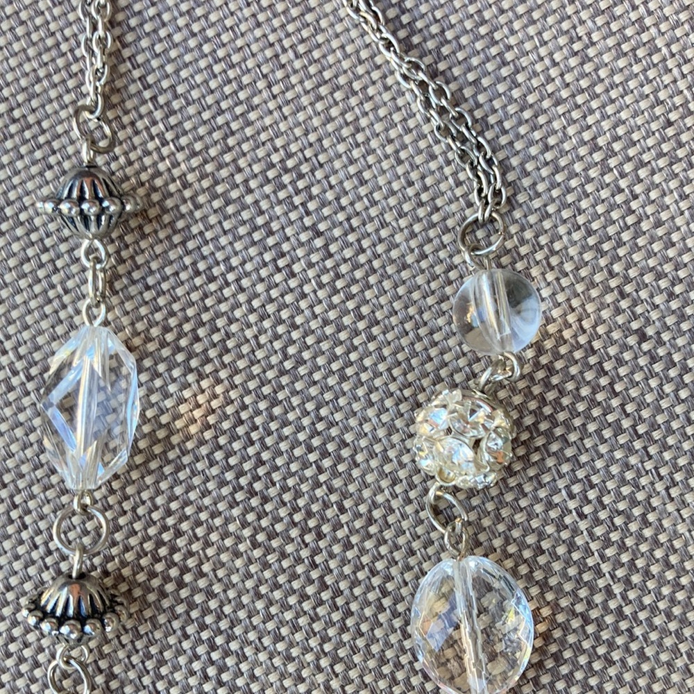 4 for $10 | Vintage silver toned asymmetrical necklace - Picture 6 of 6